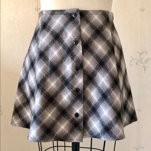 Vintage Plaid Button Down Mini Skirt